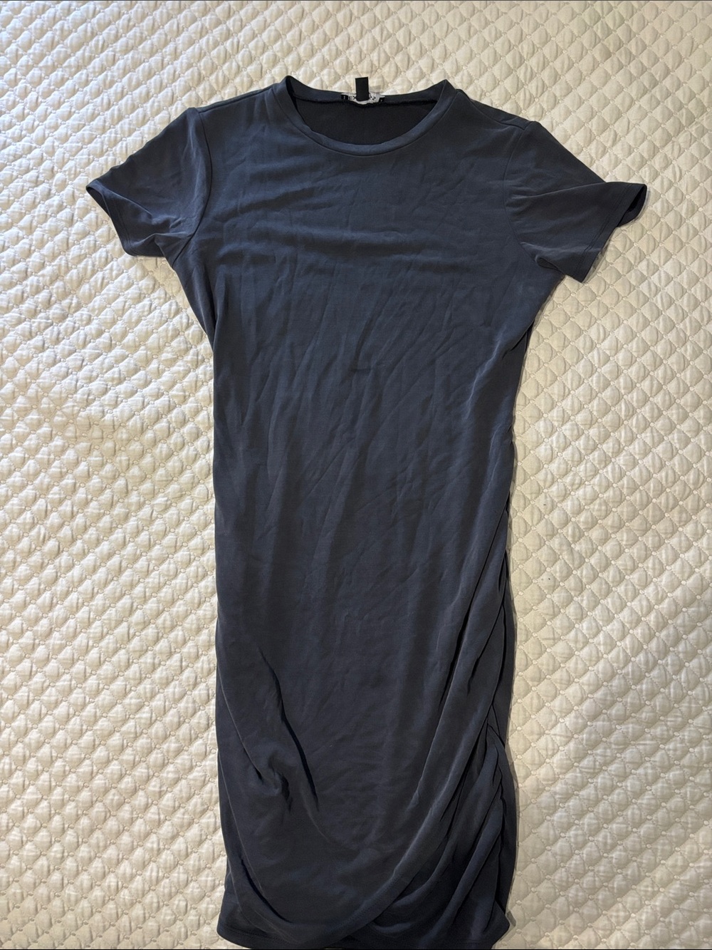 Express Navy Short Sleeve T-Shirt Dress